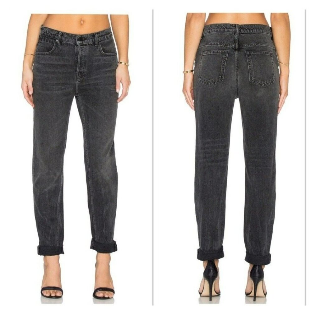 Alexander Wang Jeans Style  003 Boyfriend Fit Size 26 Grey Aged Fade 100% Cotton